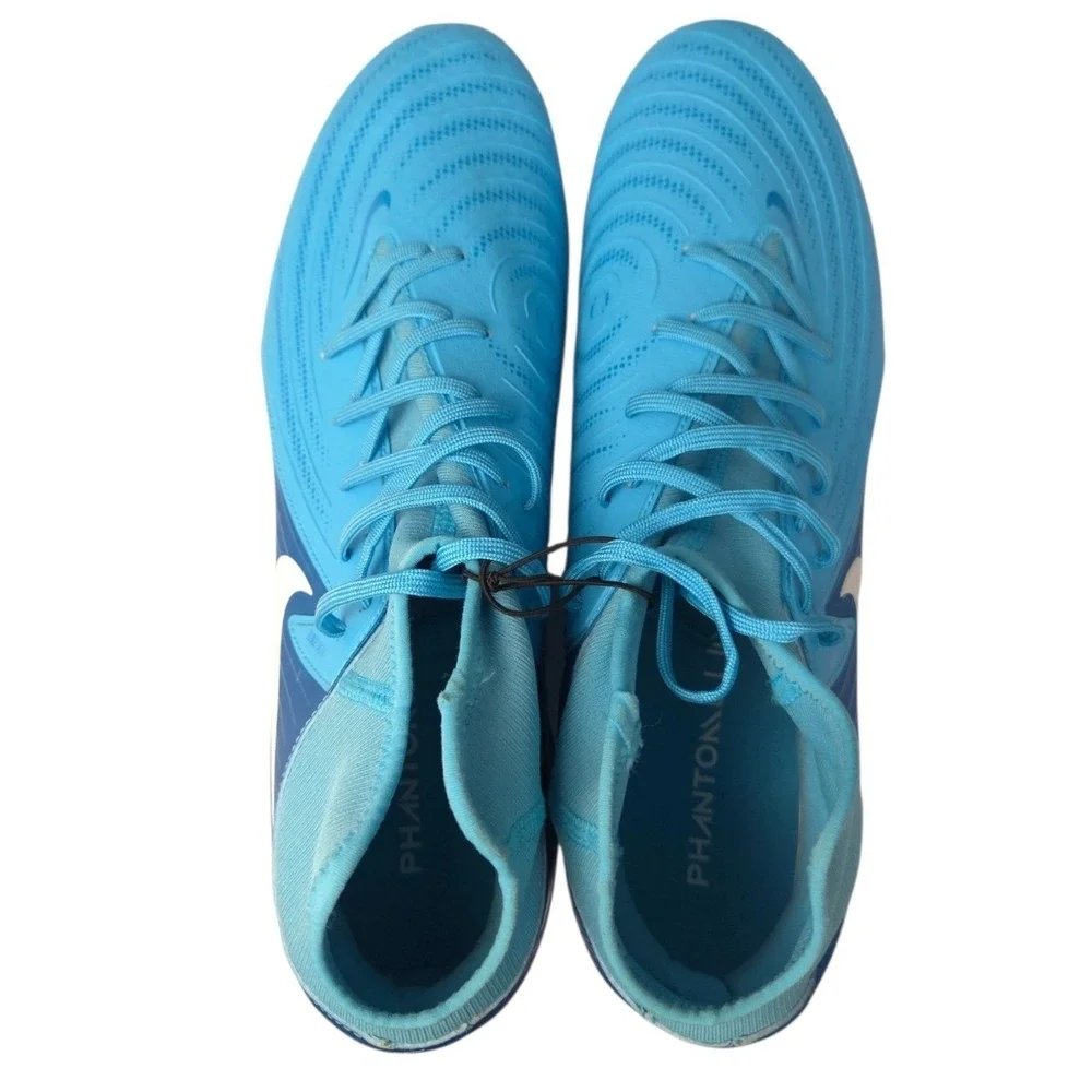 Nike Phantom Luna 2 Academy FG MG Soccer Cleats Mens 11.5 Blue Fury High Top NEW